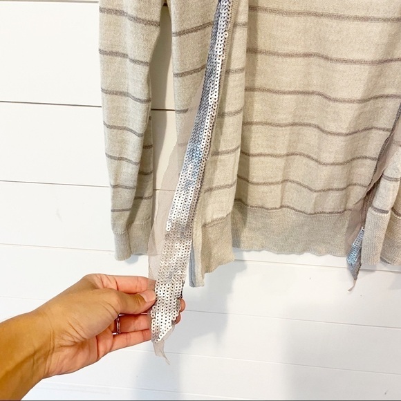 Ann Taylor Loft Stripped Wool Blend Sequin sweater - Picture 5 of 15